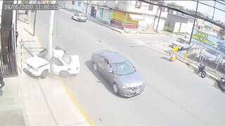 Car Hits Telephone Pole