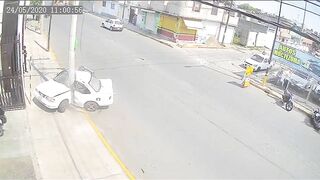 Car Hits Telephone Pole