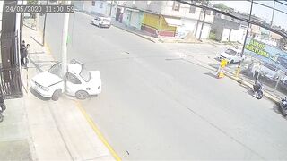 Car Hits Telephone Pole